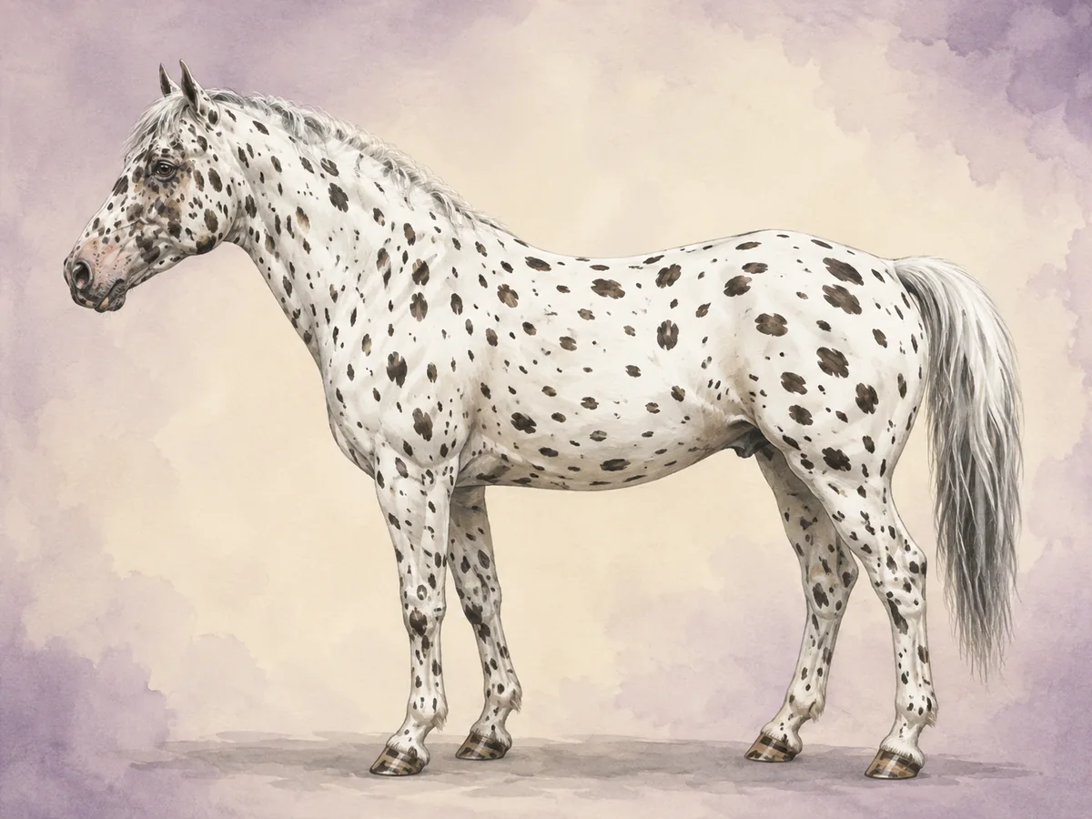 Leopard: En hvid pels daekket af runde farvede pletter, som en leopard.