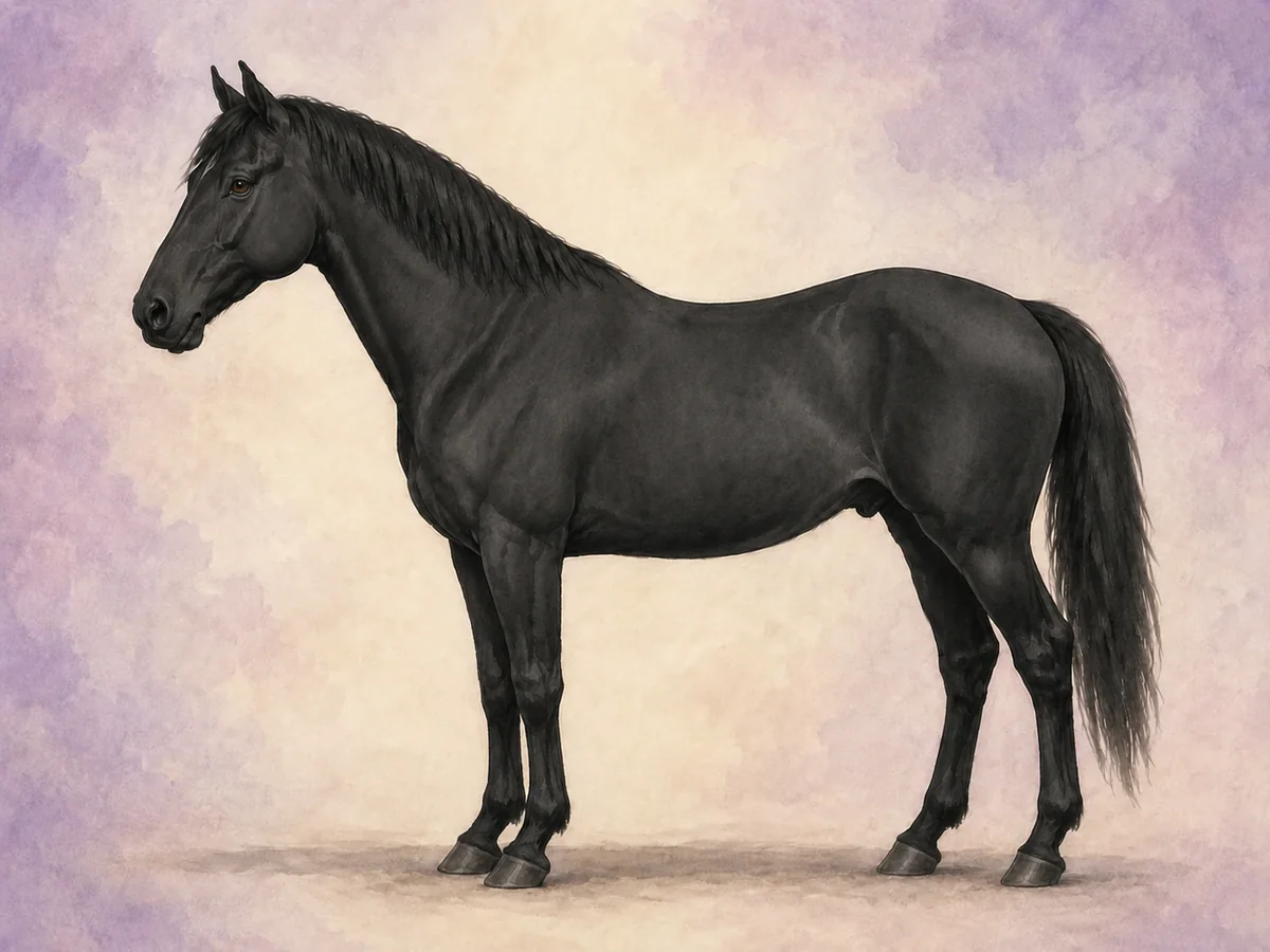 Smoky black: En sort hest med et enkelt cream-gen; ofte umulig at skelne fra almindelig sort.