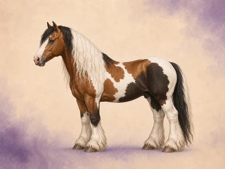 Cross of the American Quarter Horse with the Irish Cob / Gypsy Cob