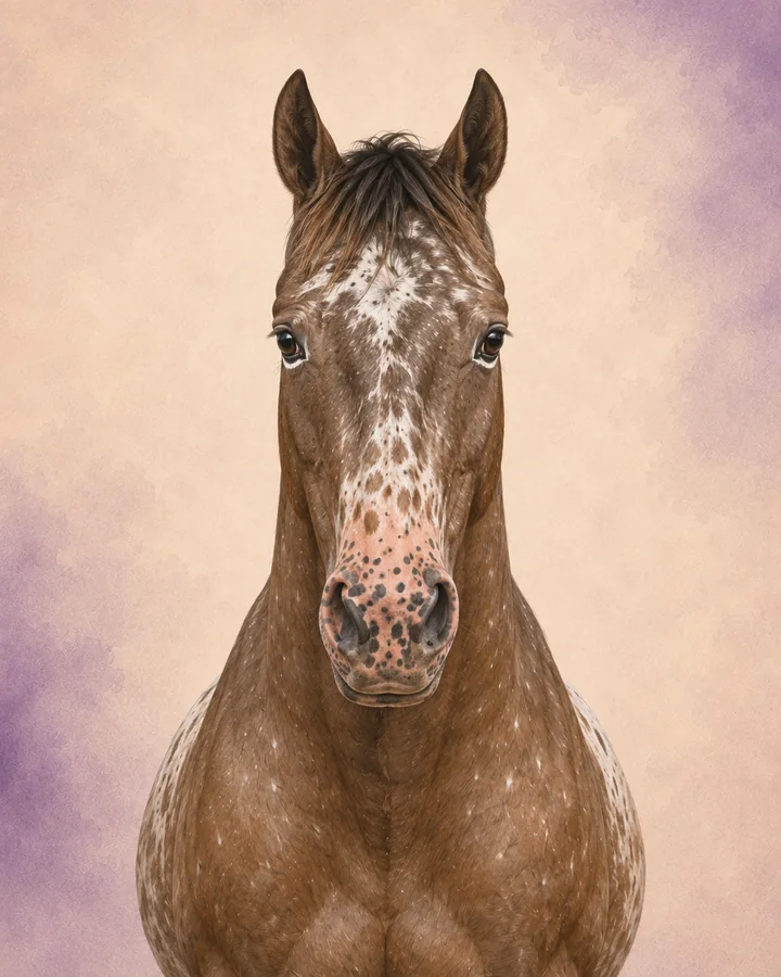 Front-facing portrait of the Appaloosa, showing the breed's characteristic head and neck.