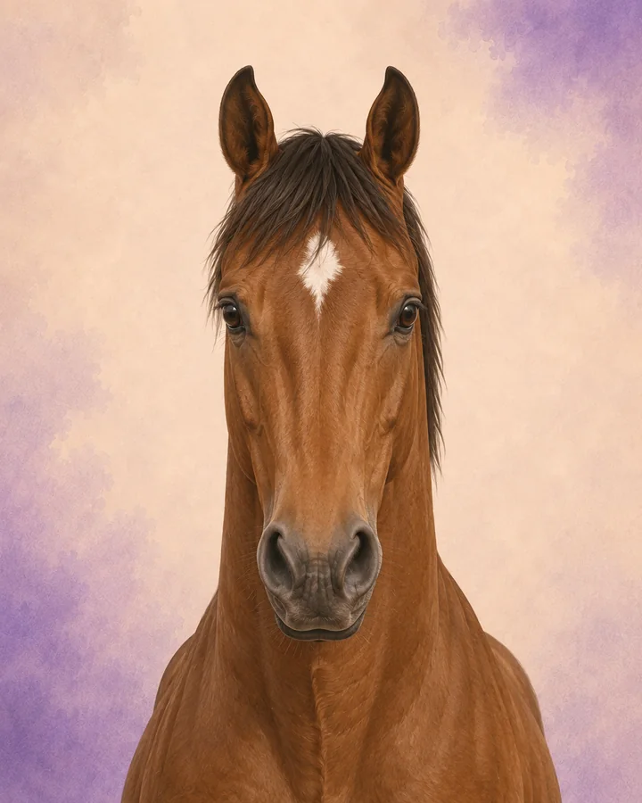 Portrait de face du Australian Stock Horse, montrant la tête et l'encolure caractéristiques de la race.