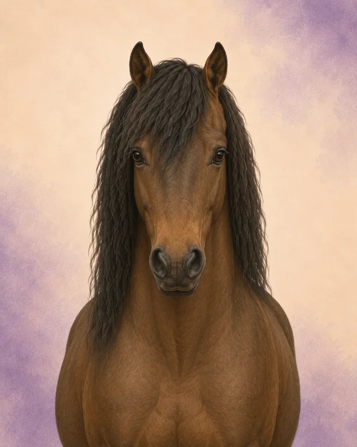 Front-facing portrait of the Dartmoor, showing the breed's characteristic head and neck.