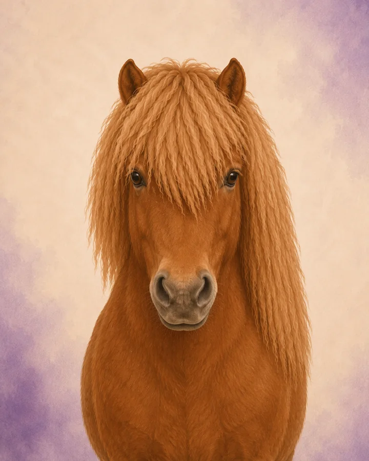 Front-facing portrait of the Icelandic horse, showing the breed's characteristic head and neck.