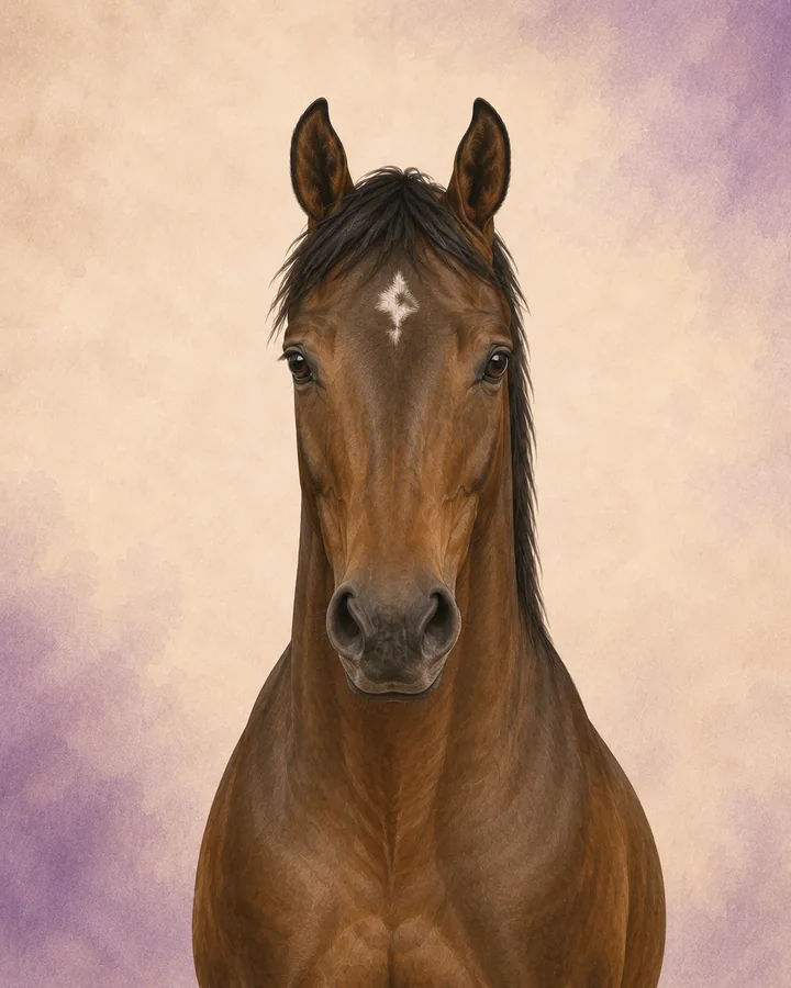 Front-facing portrait of the KWPN, showing the breed's characteristic head and neck.