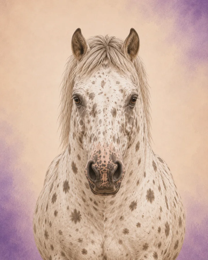 Portrait de face du Noriker, montrant la tête et l'encolure caractéristiques de la race.