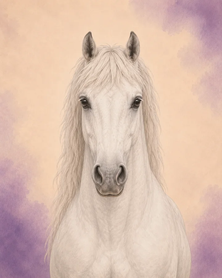 Portrait de face du Poney gallois, montrant la tête et l'encolure caractéristiques de la race.