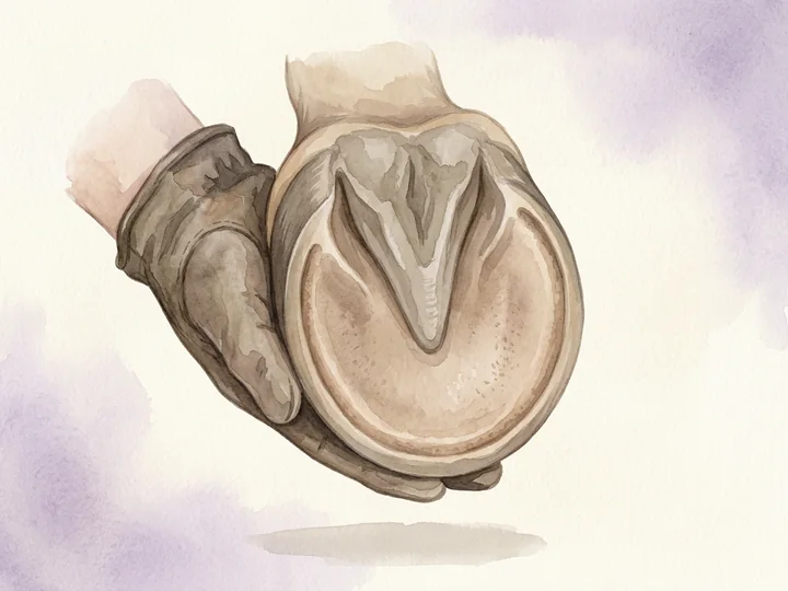 Sal: Hovens let konkave underside inden for den hvide linje, der beskytter de folsomme dele.