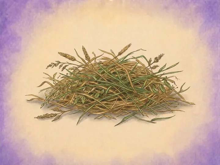 Fourrage grossier: Le fourrage grossier tel que l'herbe, le foin et l'enrubannage est la base de toute ration equine. Les chevaux sont des brouteurs qui ingerent de petites quantites de nourriture riche en fibres tout au long de la journee.