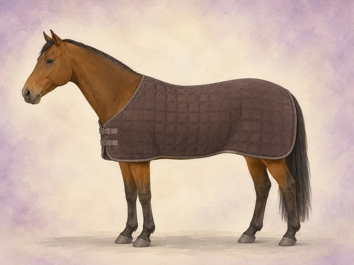 Couverture d ecurie: Une couverture d'ecurie est une couverture non impermeable a utiliser a l'interieur, a l'ecurie.
